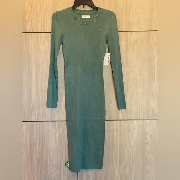 Nine West Bodycon Midi Dress  Cool Sea Heather Medium NEW - Picture 2 of 10